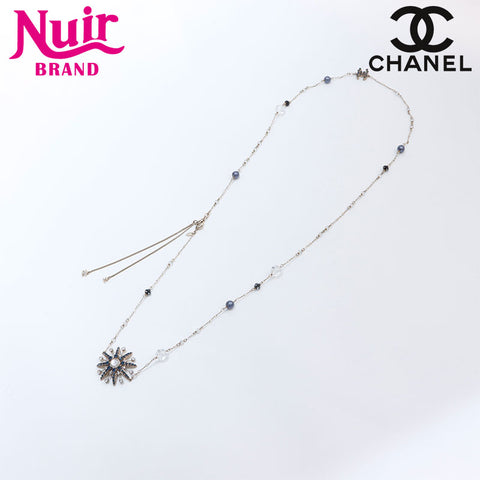 CHANEL 10C Rhinestone Star Long 2010 Necklace gold WS13031