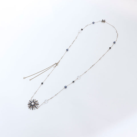 CHANEL 10C Rhinestone Star Long 2010 Necklace gold WS13031