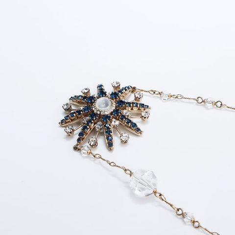 CHANEL 10C Rhinestone Star Long 2010 Necklace gold WS13031