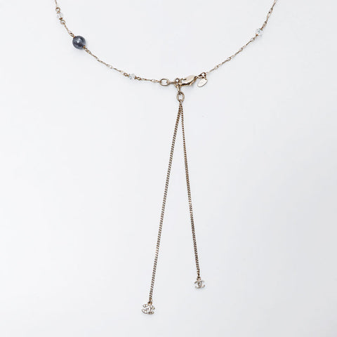 CHANEL 10C Rhinestone Star Long 2010 Necklace gold WS13031