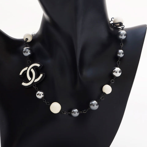 CHANEL B13B Resin COCO Mark Choker 2013 Necklace black WS13037