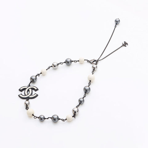 CHANEL B13B Resin COCO Mark Choker 2013 Necklace black WS13037