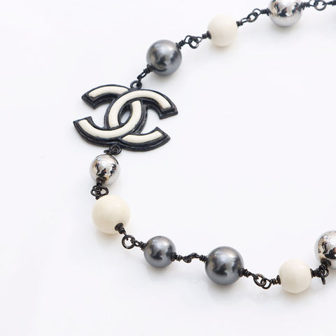 CHANEL B13B Resin COCO Mark Choker 2013 Necklace black WS13037