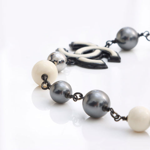 CHANEL B13B Resin COCO Mark Choker 2013 Necklace black WS13037