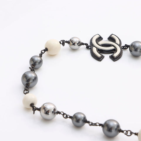 CHANEL B13B Resin COCO Mark Choker 2013 Necklace black WS13037