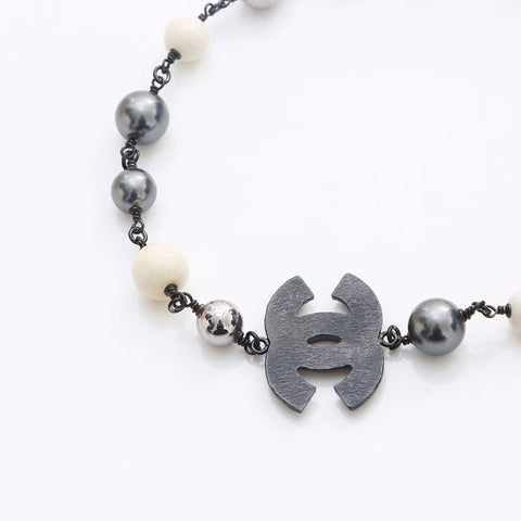 CHANEL B13B Resin COCO Mark Choker 2013 Necklace black WS13037