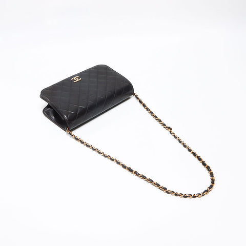 シャネル CHANEL フルフラップ チェーン ラムスキン プッシュロック 5番台 1999-2000年 ショルダーバッグ ブラック WS13039