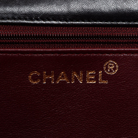 シャネル CHANEL フルフラップ チェーン ラムスキン プッシュロック 5番台 1999-2000年 ショルダーバッグ ブラック WS13039