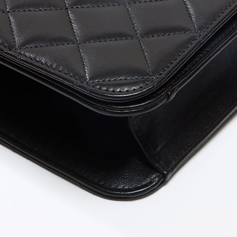 シャネル CHANEL フルフラップ チェーン ラムスキン プッシュロック 5番台 1999-2000年 ショルダーバッグ ブラック WS13039