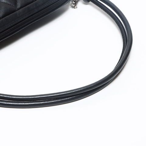 CHANEL Cambon Line Leather 10 Series 2005-2006 Shoulder Bag black WS13043