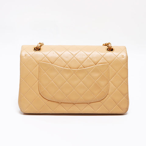 シャネル CHANEL ラムスキン マトラッセ 25cm ダブルフラップ 3番台 ショルダーバッグ ベージュ WS13044