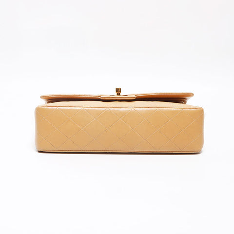 シャネル CHANEL ラムスキン マトラッセ 25cm ダブルフラップ 3番台 ショルダーバッグ ベージュ WS13044