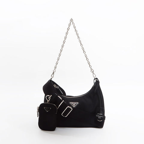 プラダ PRADA 三角ロゴタグ ナイロン Re-Edition 2005 2way ショルダーバッグ ブラック WS13046