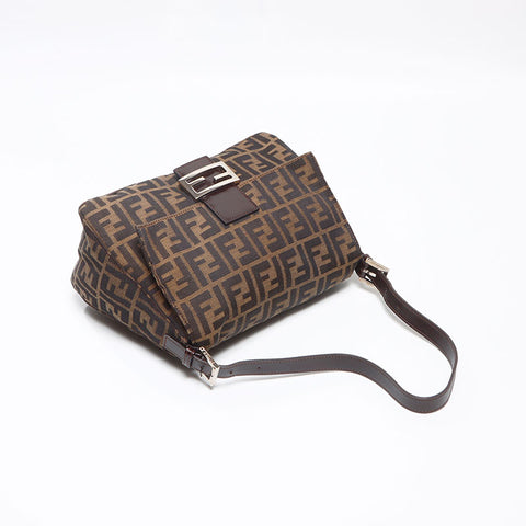 フェンディ FENDI ズッカ マンマバケット ショルダーバッグ ブラウン WS13047