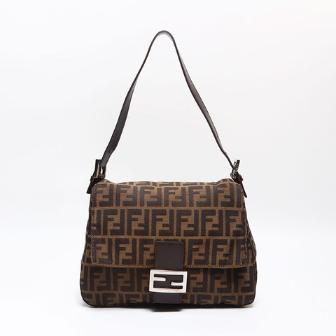 フェンディ FENDI ズッカ マンマバケット ショルダーバッグ ブラウン WS13047