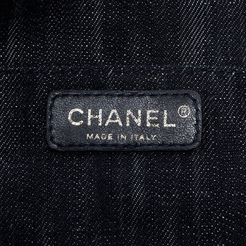 シャネル CHANEL ココマーク スパークリング デニム フラップ ショルダーバッグ ネイビー WS13051