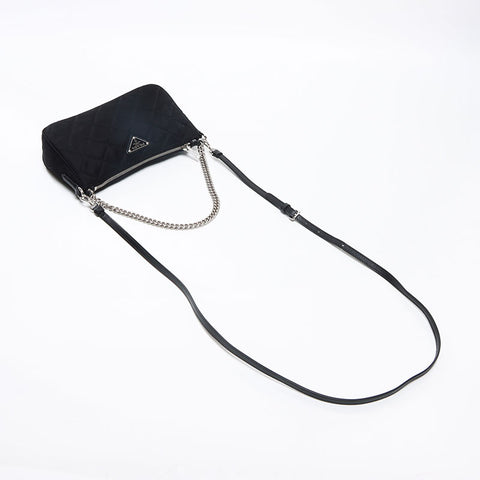 プラダ PRADA ナイロン 2way チェーン キルティング ショルダーバッグ ブラック WS13053