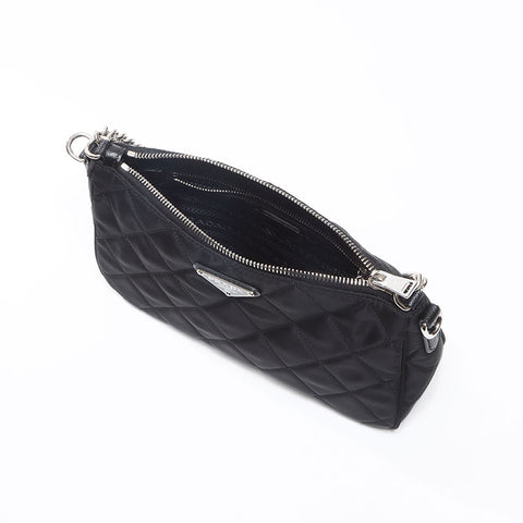 プラダ PRADA ナイロン 2way チェーン キルティング ショルダーバッグ ブラック WS13053