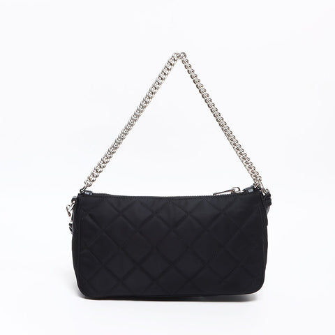 プラダ PRADA ナイロン 2way チェーン キルティング ショルダーバッグ ブラック WS13053