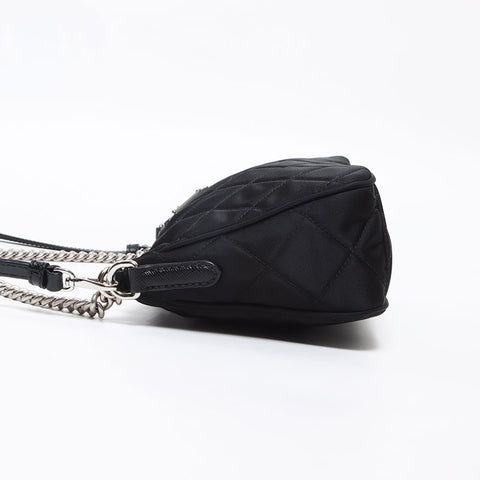 プラダ PRADA ナイロン 2way チェーン キルティング ショルダーバッグ ブラック WS13053