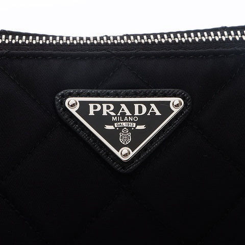 プラダ PRADA ナイロン 2way チェーン キルティング ショルダーバッグ ブラック WS13053