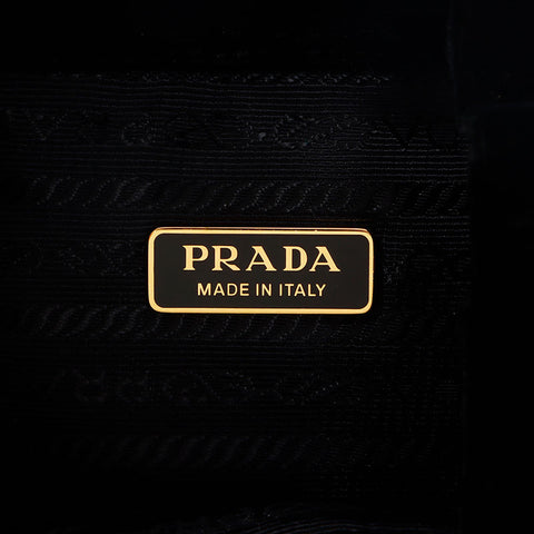 プラダ PRADA ベロア 巾着 ショルダーバッグ ブラック WS13054