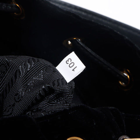 プラダ PRADA ベロア 巾着 ショルダーバッグ ブラック WS13054