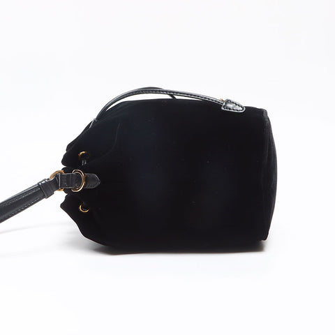 プラダ PRADA ベロア 巾着 ショルダーバッグ ブラック WS13054