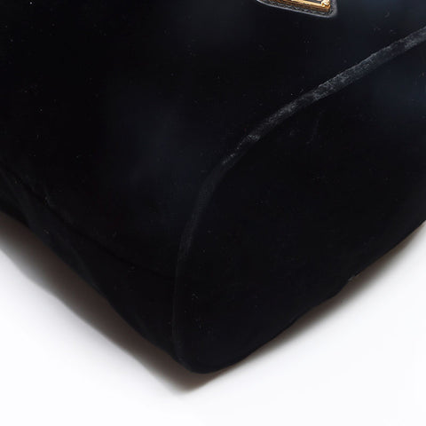 プラダ PRADA ベロア 巾着 ショルダーバッグ ブラック WS13054