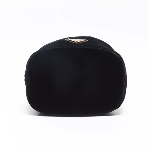 プラダ PRADA ベロア 巾着 ショルダーバッグ ブラック WS13054