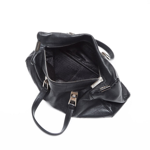シャネル CHANEL チョコバー レザー ボーリングバッグ ボストンバッグ ブラック WS13059