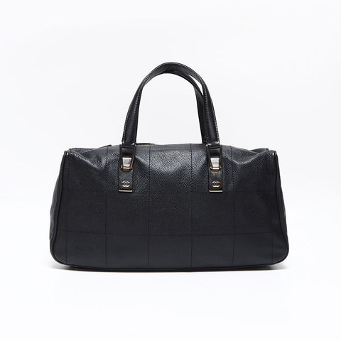 シャネル CHANEL チョコバー レザー ボーリングバッグ ボストンバッグ ブラック WS13059