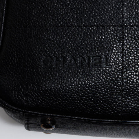 シャネル CHANEL チョコバー レザー ボーリングバッグ ボストンバッグ ブラック WS13059