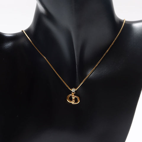 極美品 クリスチャンディオール Christian Dior CDロゴ チェーン ネックレス ゴールド WS13060