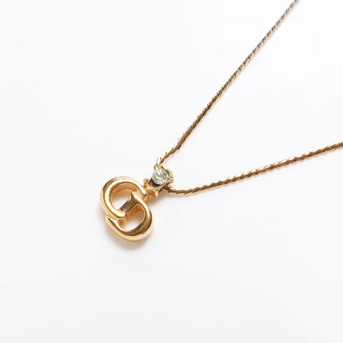 極美品 クリスチャンディオール Christian Dior CDロゴ チェーン ネックレス ゴールド WS13060