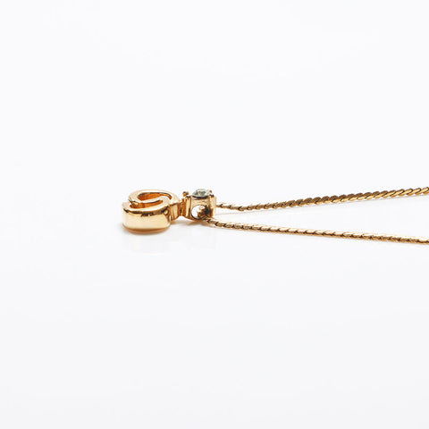 極美品 クリスチャンディオール Christian Dior CDロゴ チェーン ネックレス ゴールド WS13060