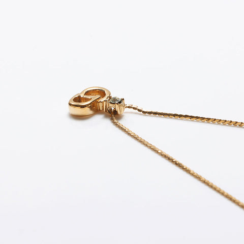 極美品 クリスチャンディオール Christian Dior CDロゴ チェーン ネックレス ゴールド WS13060