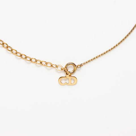 極美品 クリスチャンディオール Christian Dior CDロゴ チェーン ネックレス ゴールド WS13060