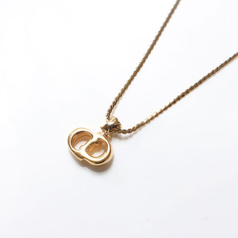 極美品 クリスチャンディオール Christian Dior CDロゴ チェーン ネックレス ゴールド WS13060