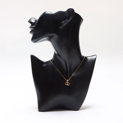 極美品 クリスチャンディオール Christian Dior CDロゴ チェーン ネックレス ゴールド WS13060