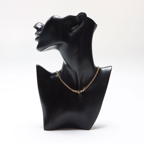 Christian Dior CD logo Chain rhinestone Necklace gold WS13062