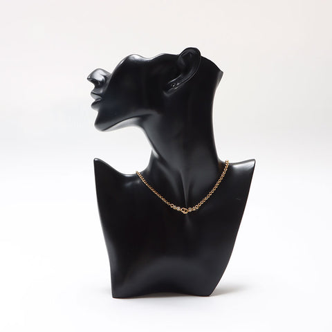 Christian Dior CD logo Chain rhinestone Necklace gold WS13067