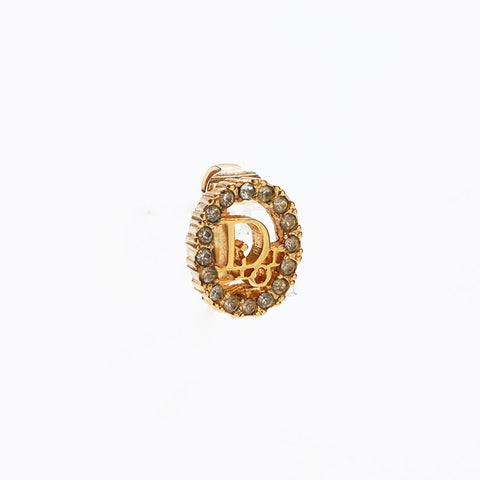 クリスチャンディオール Christian Dior CDロゴ ラインストーン イヤリング ゴールド WS13069