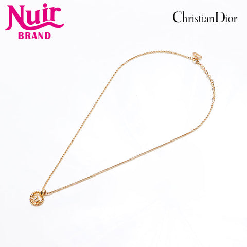 Christian Dior CD logo Chain Necklace gold WS13072