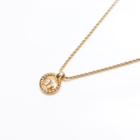 Christian Dior CD logo Chain Necklace gold WS13072