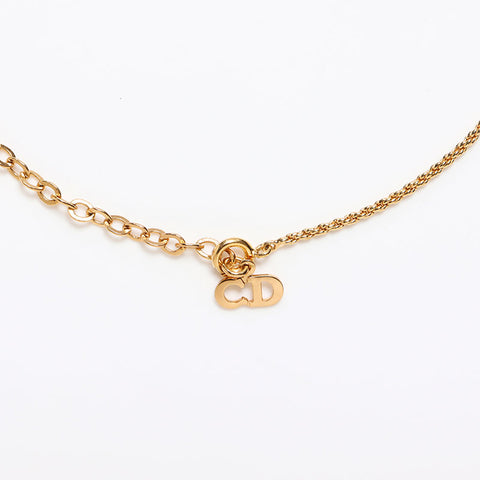 Christian Dior CD logo Chain Necklace gold WS13072