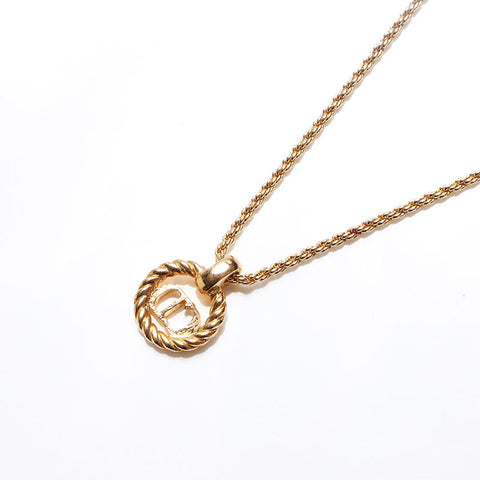 Christian Dior CD logo Chain Necklace gold WS13072