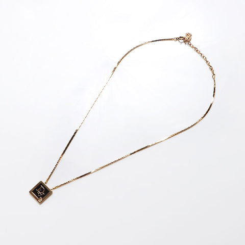 Christian Dior CD logo Chain Necklace gold WS13074