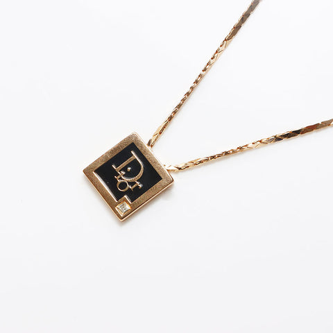 Christian Dior CD logo Chain Necklace gold WS13074