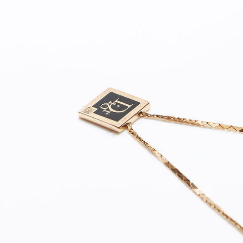 Christian Dior CD logo Chain Necklace gold WS13074